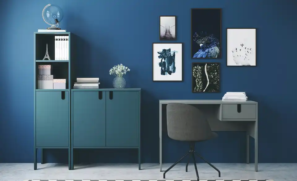 Höffner Möbel Grau Uno | matt, Schreibtisch |