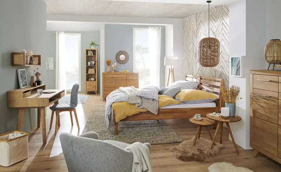 Wandregal PANAREA Eiche / Rattan Beige