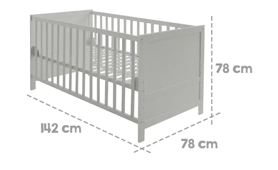 Roba Komplettbettset Sternenzauber grau, Bemaßung