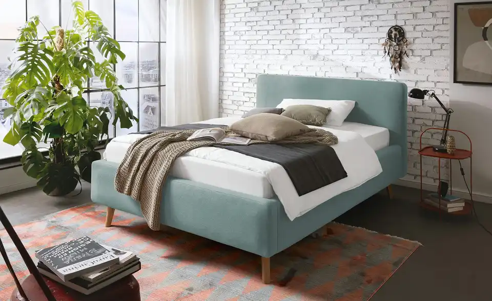 Polsterbett Mattis mit Bettkasten, in Wohnsituation