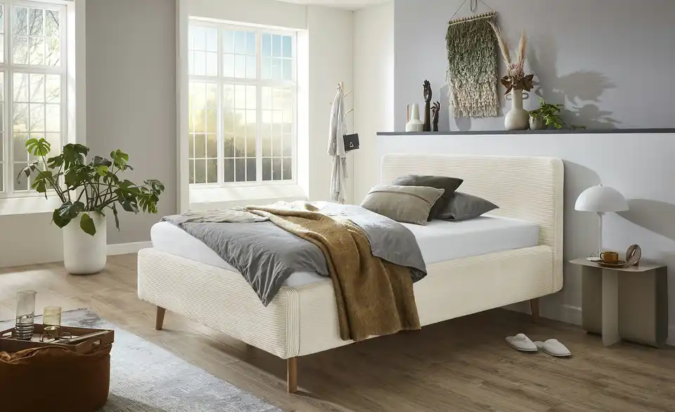 Polsterbett Mattis in Beige | Cord