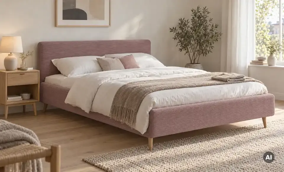 Altrosa Polsterbett Mattis in Cord