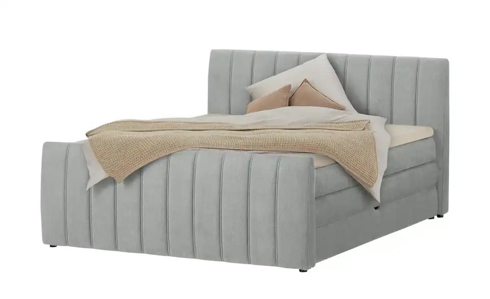 Boxspringbett - mit Bettkasten - CARINA Hellgrau 180x200 cm von SWITCH