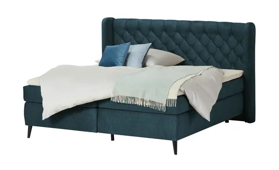 Boxspringbett MADISON Dunkelblau 180x200 cm von SWITCH