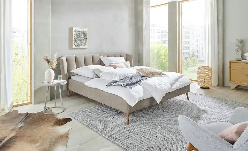 Beistellbettgestell BALTIC BREEZE 160x200 cm Taupe - Einrichtungsbeispiel