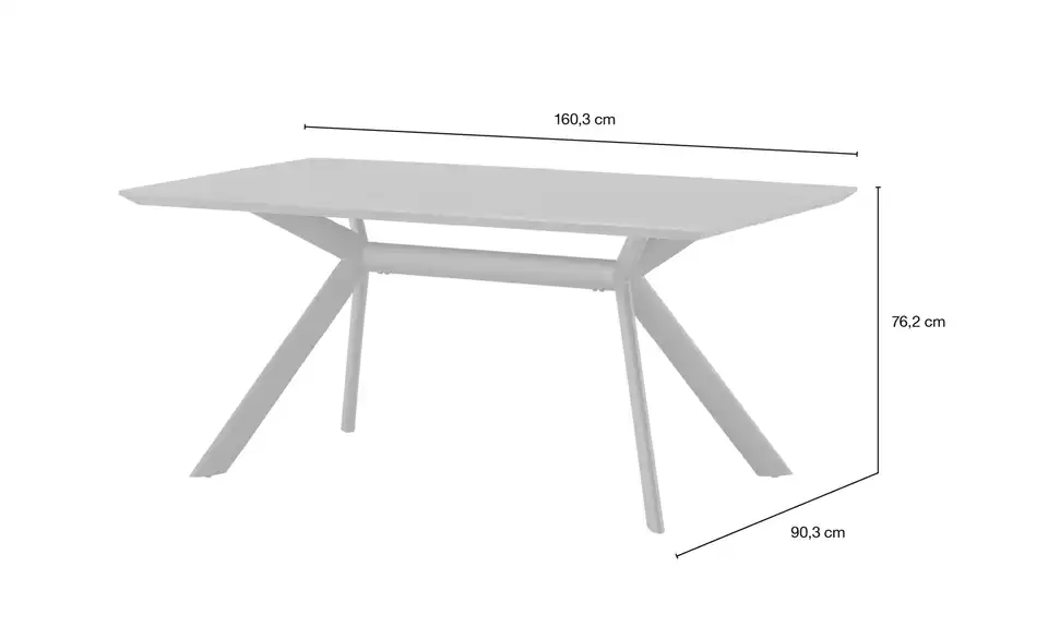 uno Esstisch Jamil in Steinoptik, Bemaßung