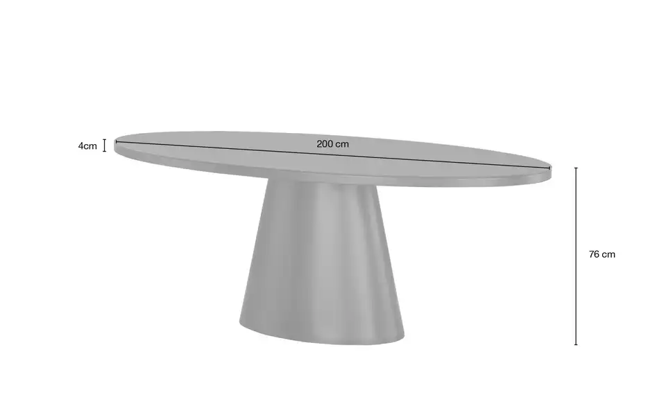 Esstisch Reflection mit Glastischplatte, Bemaßung