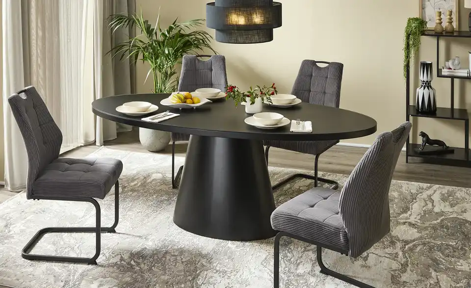 Esstisch Reflection mit Glastischplatte, in Wohnsituation