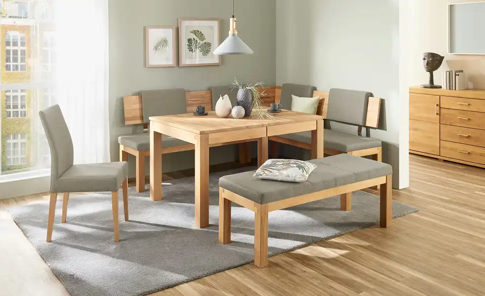 Woodford Eckbank Melia massiv, in Wohnsituation