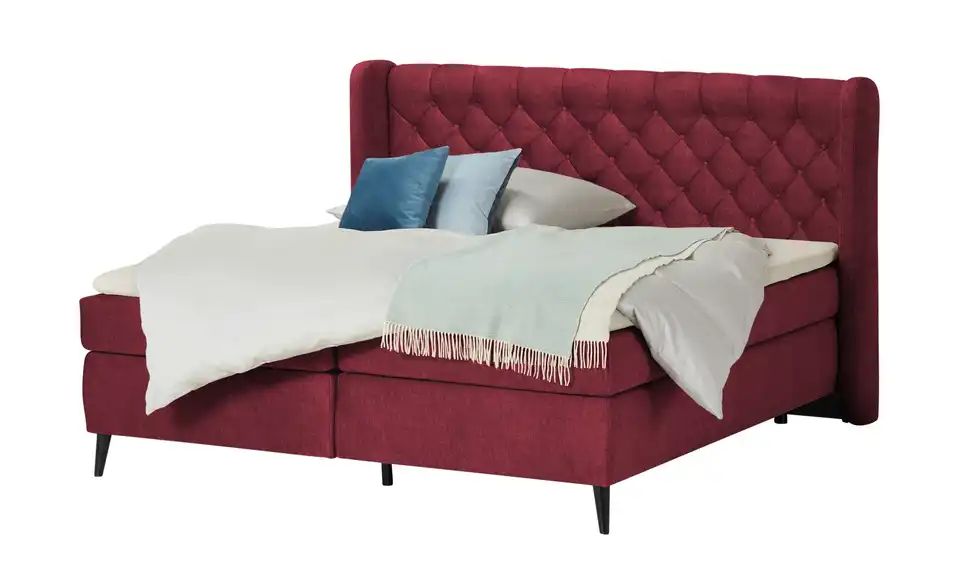 Boxspringbett MADISON 160x200 cm Dunkelrot von SWITCH