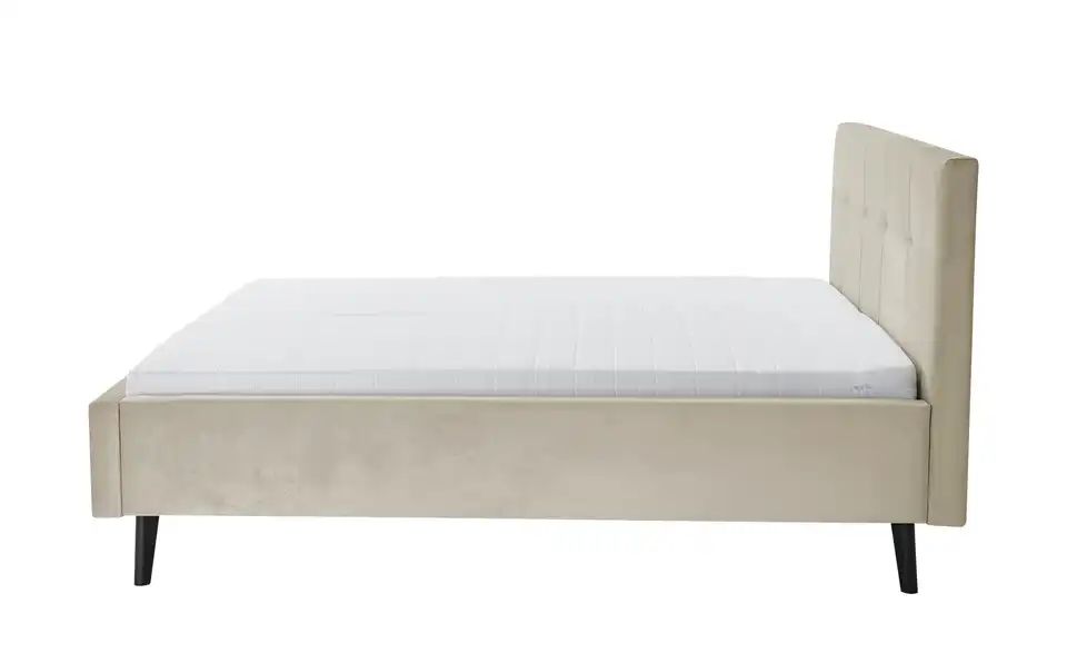 Polsterbett mit Bettkasten Evita Beige, inklusive Federholzrahmen