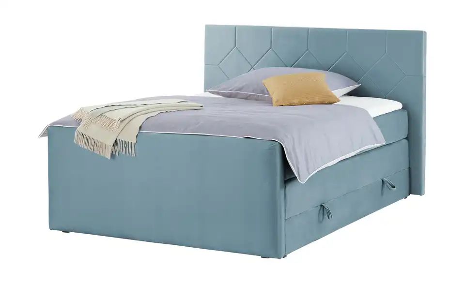 Boxspringbett NORFOLK Hellblau