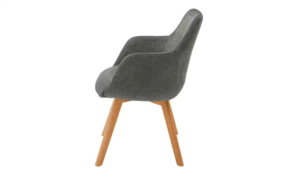 Dine + Mine Armlehnstuhl Corby mit Massivholzgestell, Profilansicht