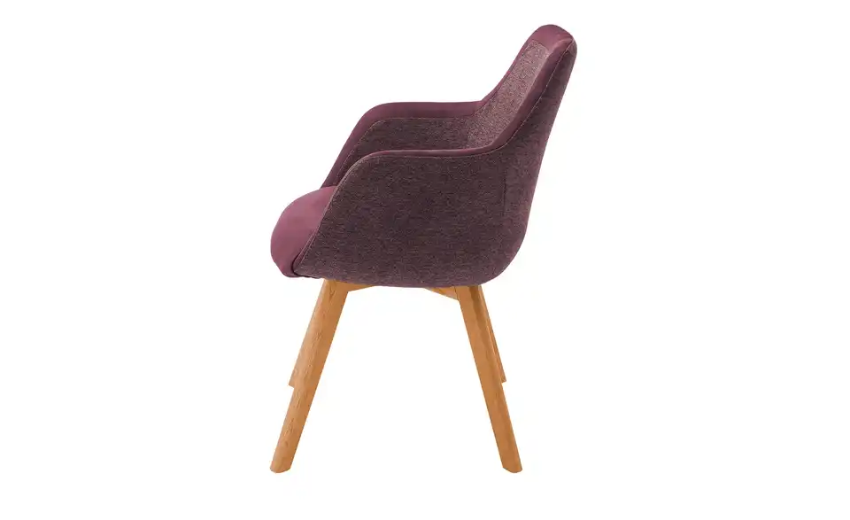 Dine + Mine Armlehnstuhl Corby mit Massivholzgestell, Profilansicht