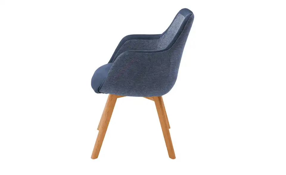 Dine + Mine Armlehnstuhl Corby mit Massivholzgestell, Profilansicht