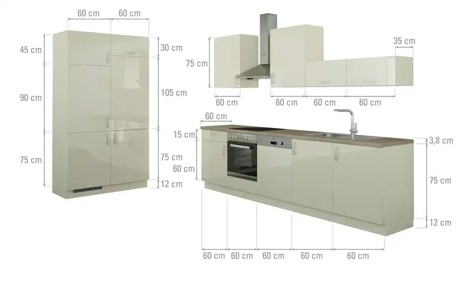 Küchenzeile ohne Elektrogeräte Fürth, Infografik