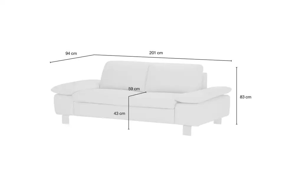 smart Sofa Finola | 3-Sitzer, Creme | Möbel Höffner