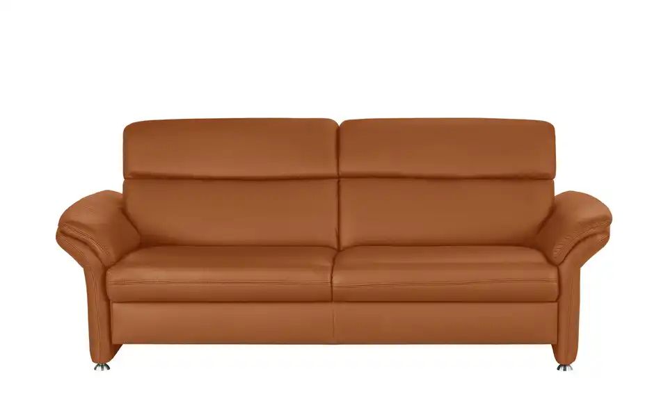 meinSofa Ledersofa orange-braun - Leder Manon | 3-Sitzer, Sunset (Orangebraun)