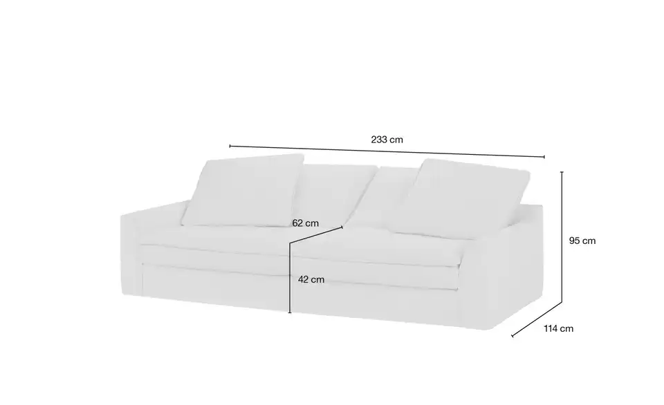 SOHO Sofa 3-sitzig Sarvika, Bemaßung