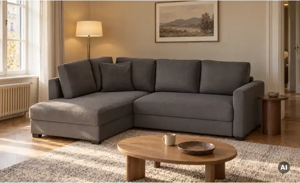 bobb Ecksofa mit Boxspringpolsterung Lisa de Luxe, in Wohnsituation