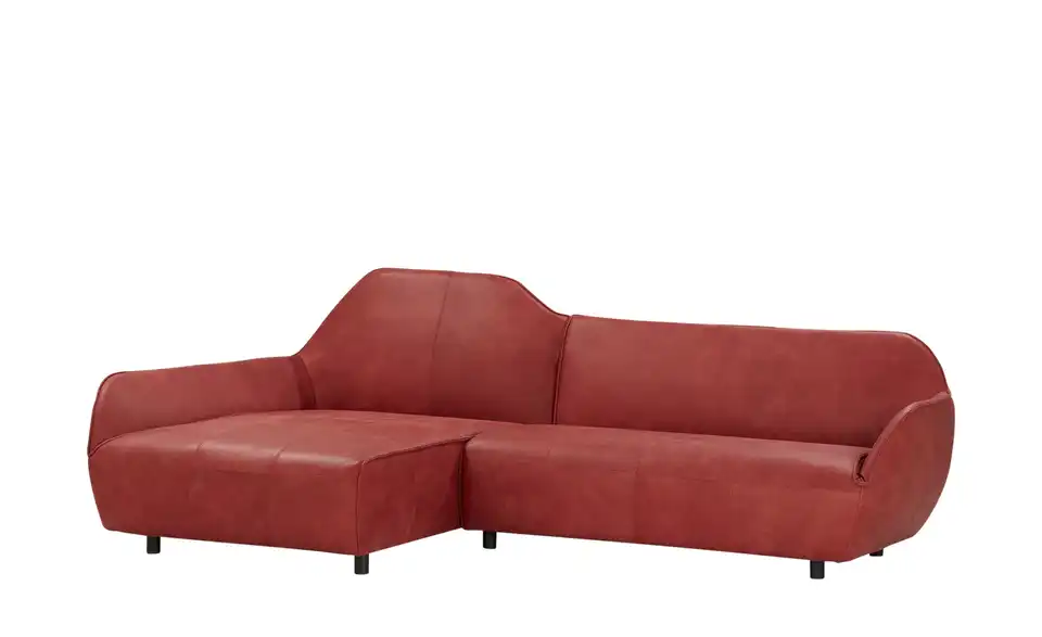 hülsta Sofa links, 480 Leder Braunrot | Ecksofa HS