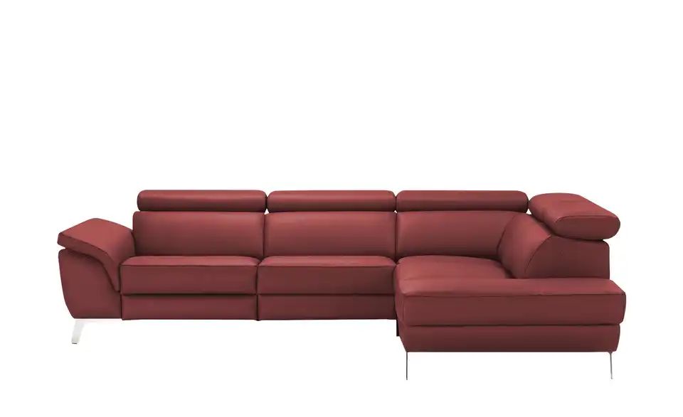 uno Ecksofa Leder Dallas Rot, rechts Möbel Höffner
