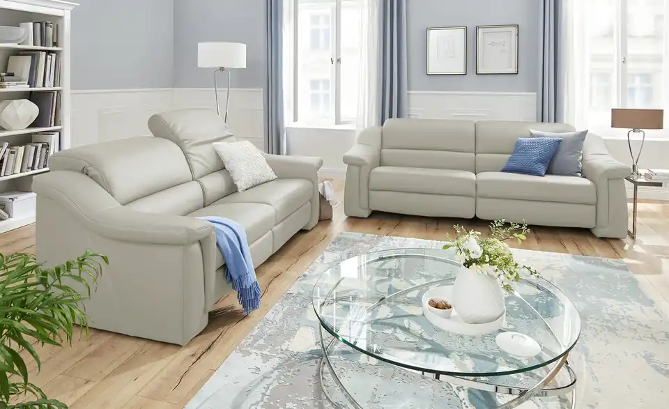 himolla Ledersofa 1501, in Wohnsituation