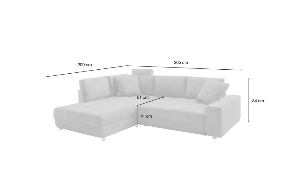 bobb Ecksofa Arissa de Luxe, Bemaßung