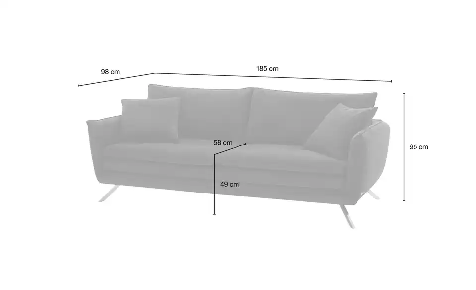 bobb Sofa Stellina, Bemaßung