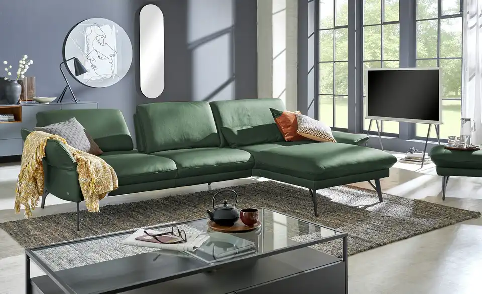 himolla Ecksofa Leder 1928, in Wohnsituation