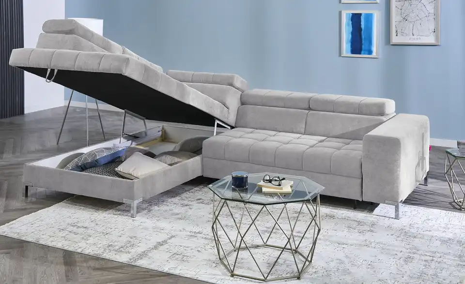 Ecksofa Arte mit verstellbaren Kopfstützen, Funktionsansicht