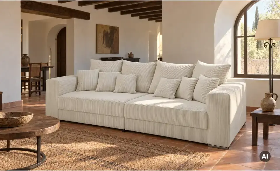 uno Bigsofa Ricardo aus Cordstoff, in Wohnsituation