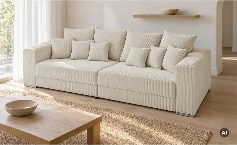 uno Bigsofa Ricardo aus Cordstoff, in Wohnsituation