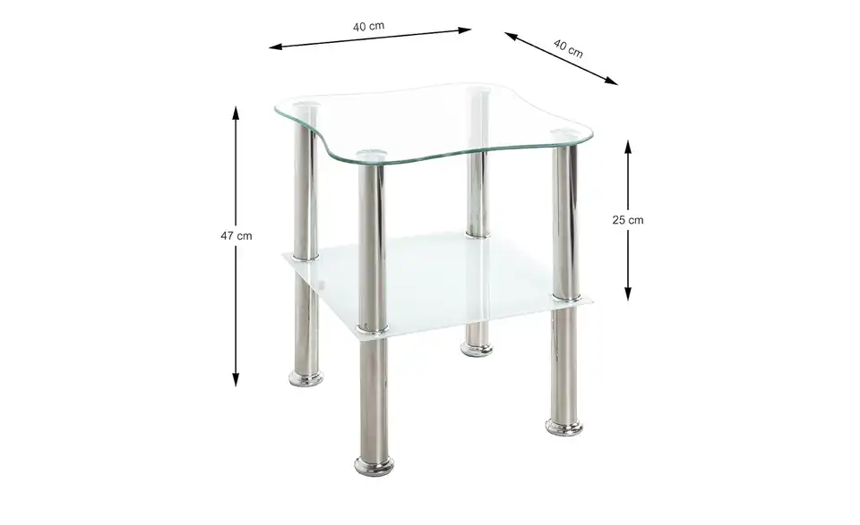 Beistelltisch Hanau, Bemaßung