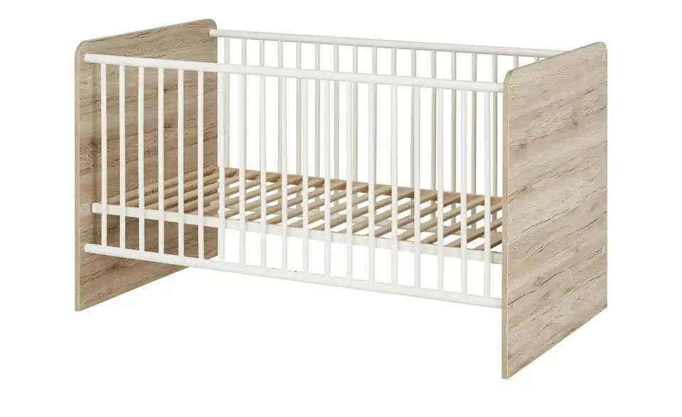 Kinderbett CAJA Eiche Sanremo / Alpinweiß - Kinderbett CAJA - 2 Schlupfsprossen