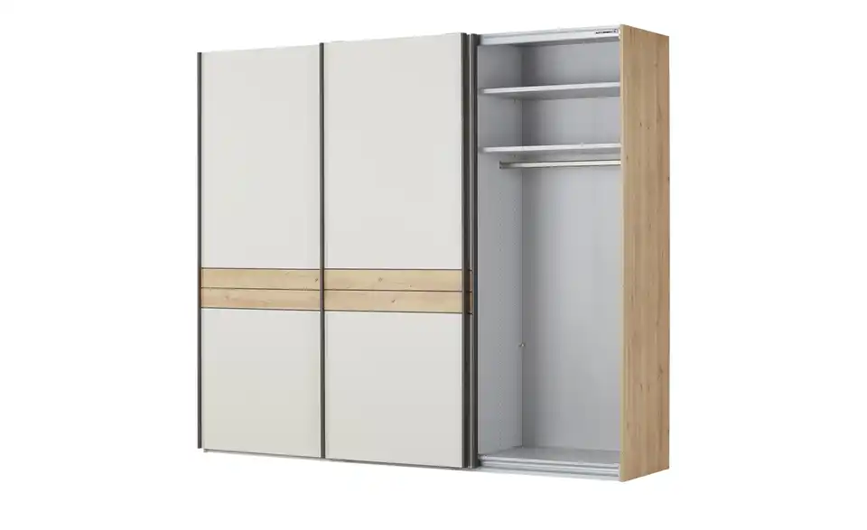 uno Schwebetürenschrank Suna, geöffnet