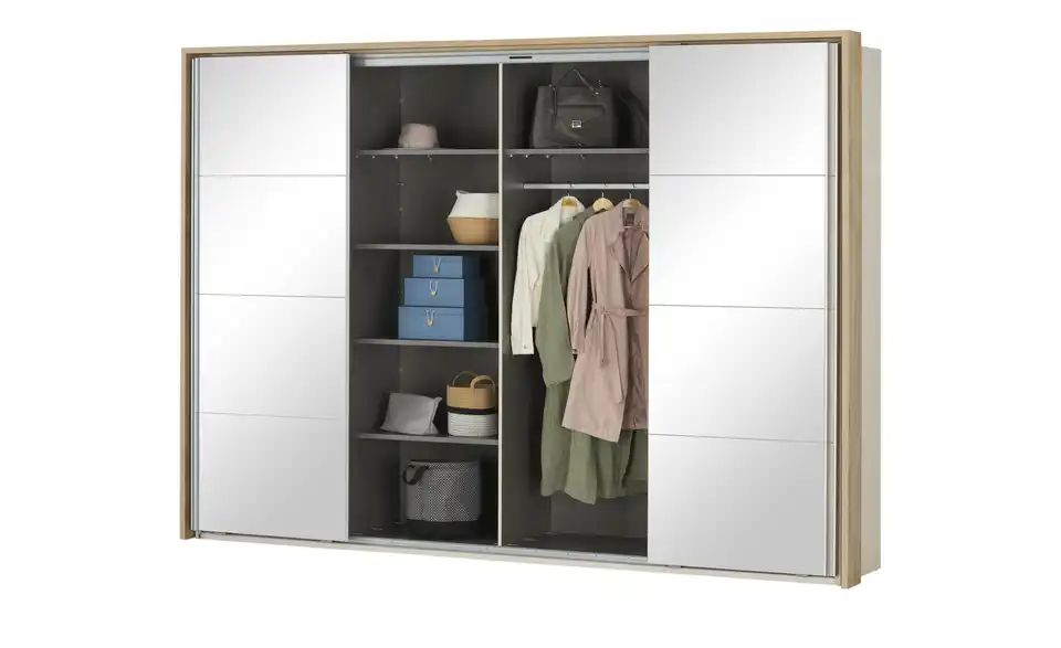 Schwebetürenschrank Norwich, geöffnet