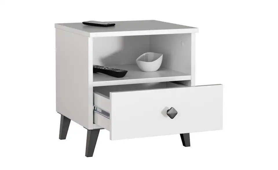 Nachttisch Lina 40 cm breit, geöffnet