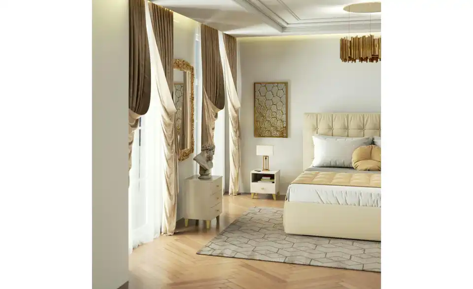 Nachttisch Lara mit 3 Schubladen, in Wohnsituation