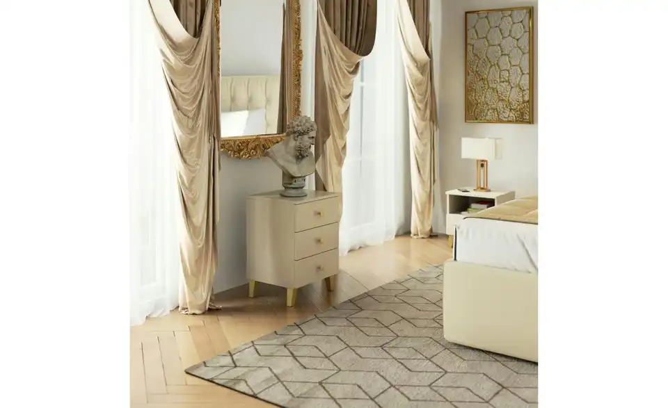 Nachttisch Lara mit 3 Schubladen, in Wohnsituation