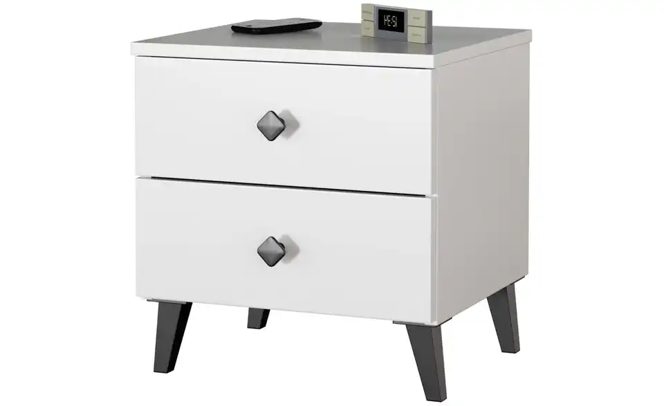 Nachttisch Luna mit 2 Schubladen, Perspektive