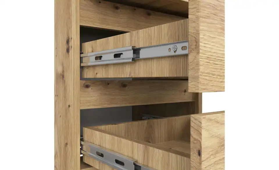 Nachttisch Carlo mit 3 Schubladen, Detailansicht