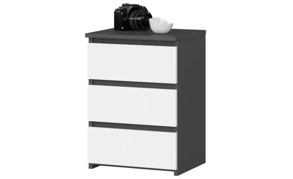 Nachttisch Carlo mit 3 Schubladen, Perspektive