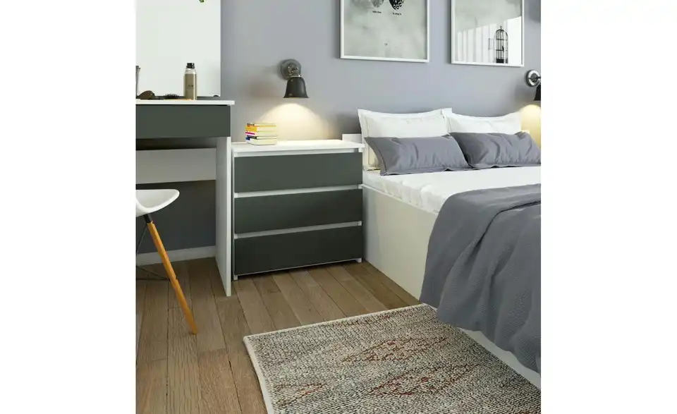 Kommode Carlo mit 3 Schubladen, in Wohnsituation