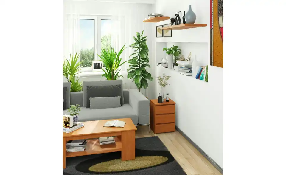 Nachttisch Carlo mit 3 Schubladen, in Wohnsituation