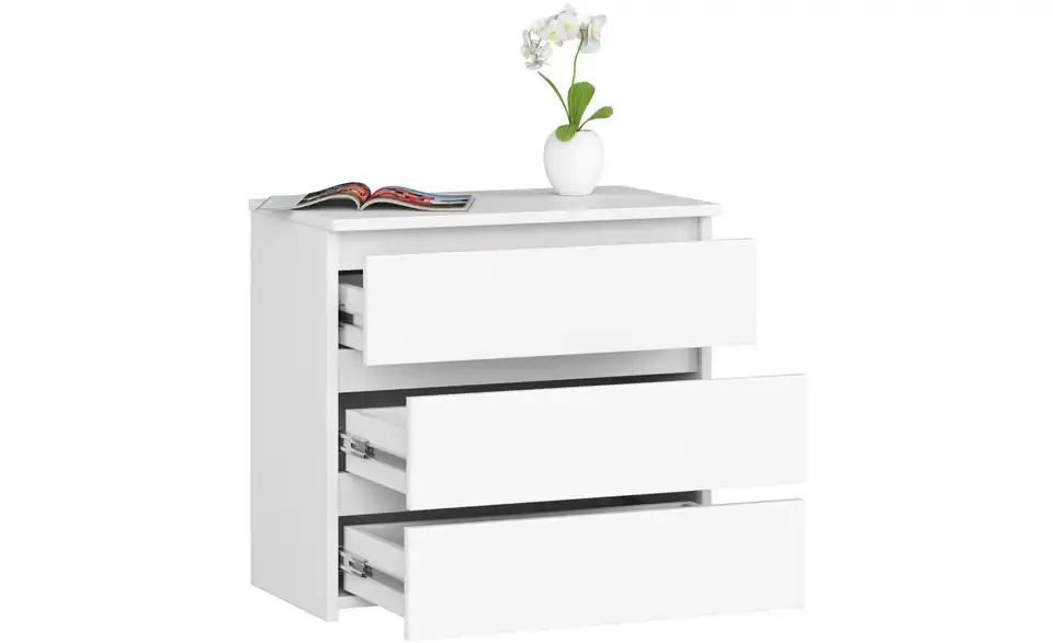 Kommode Carlo mit 3 Schubladen, geöffnet