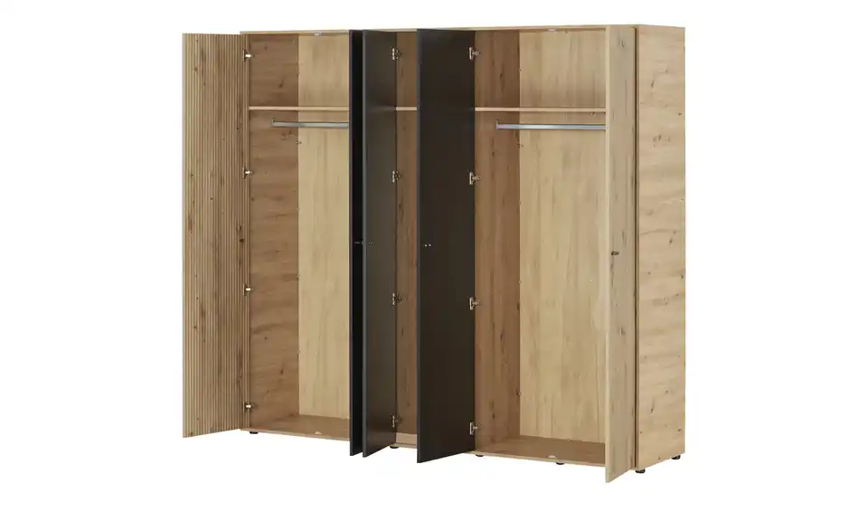 Kleiderschrank 5-türig Calvas, geöffnet