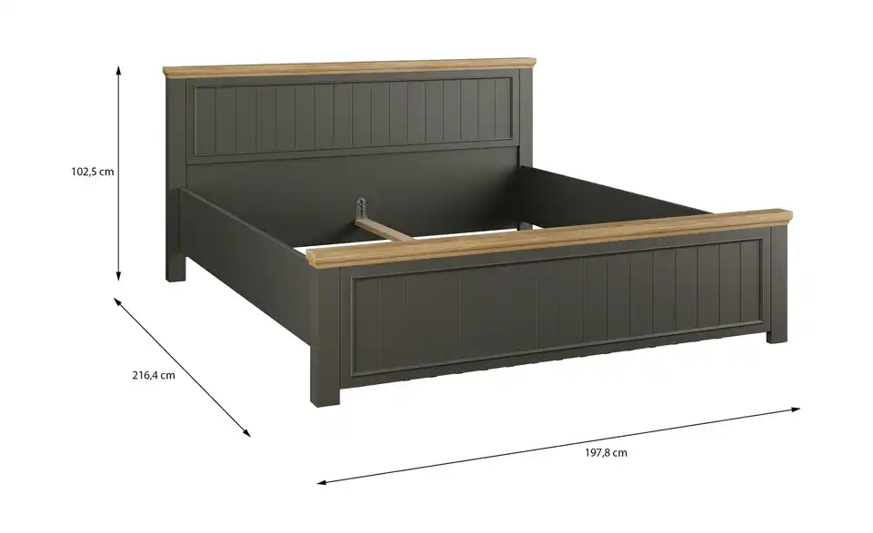 Bettgestell Countryside 180x200, Bemaßung