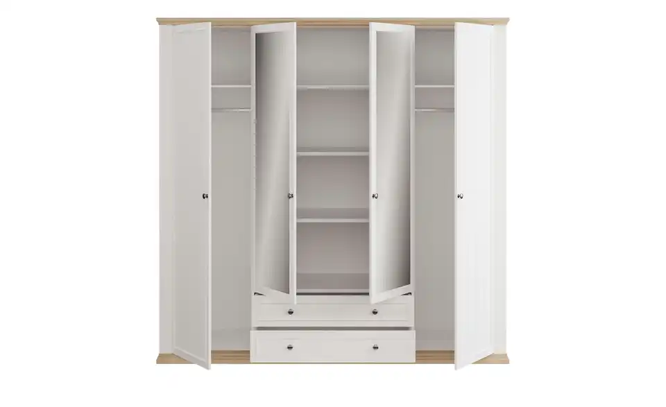 Drehtürenschrank Countryside mit Spiegel, geöffnet