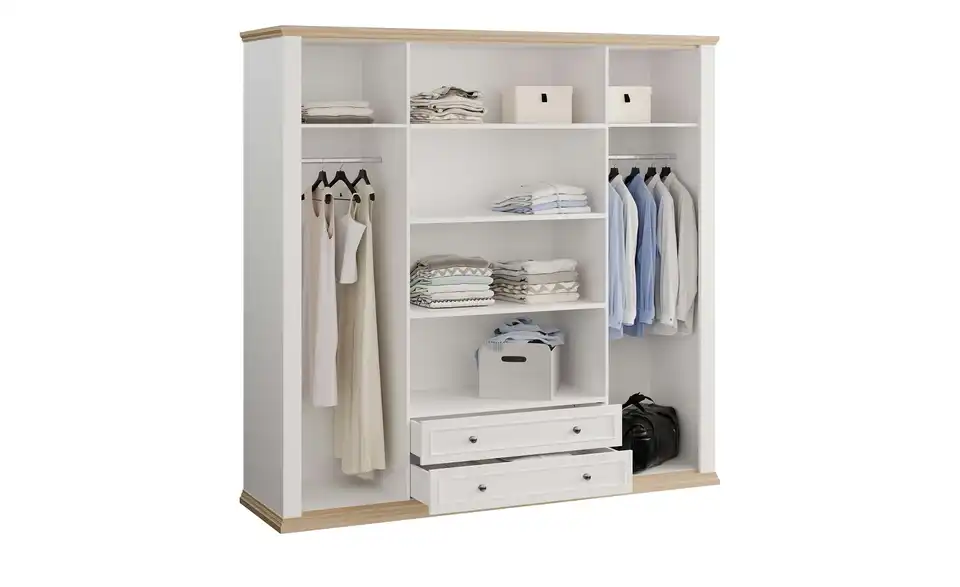 Drehtürenschrank Countryside mit Spiegel, geöffnet